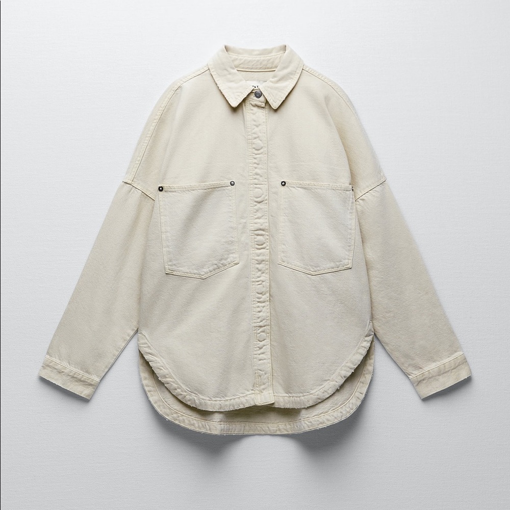 Zara pocket denim over-shirt  shacket